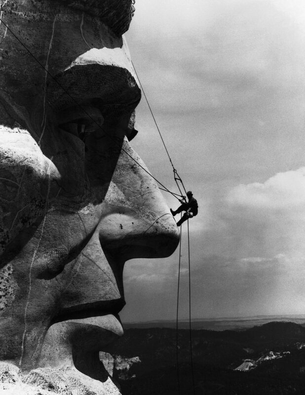 Worker on Mount Rushmore