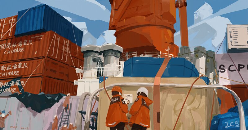 Workers at a Port