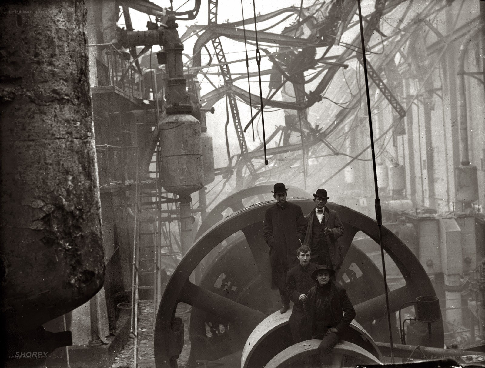 Workers in an industrial factory