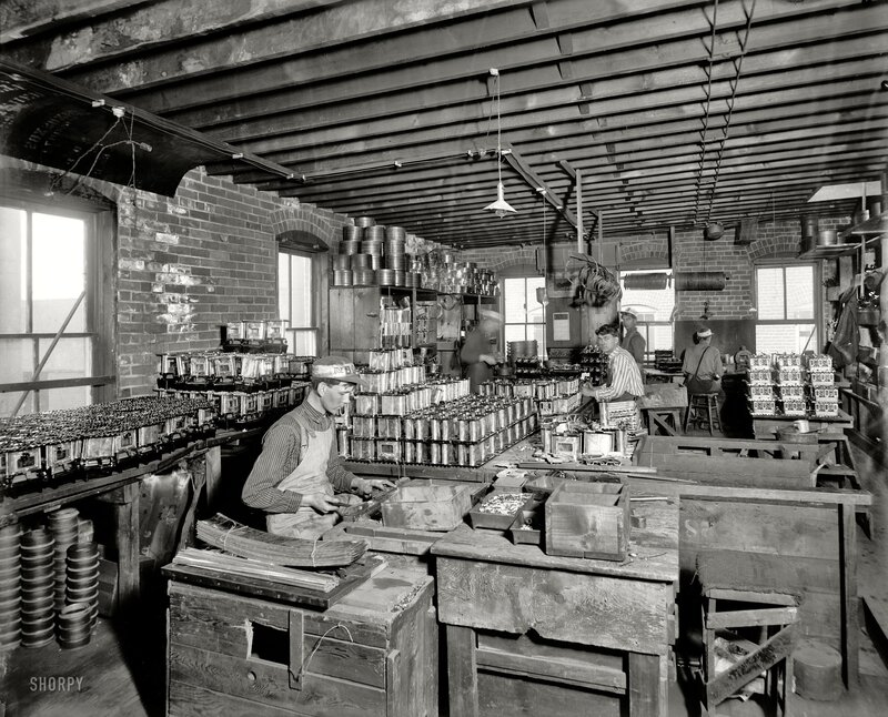 Workers in Factory — Black, Industrial