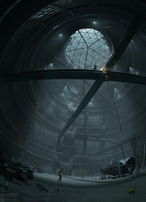 Workers in Large Dome