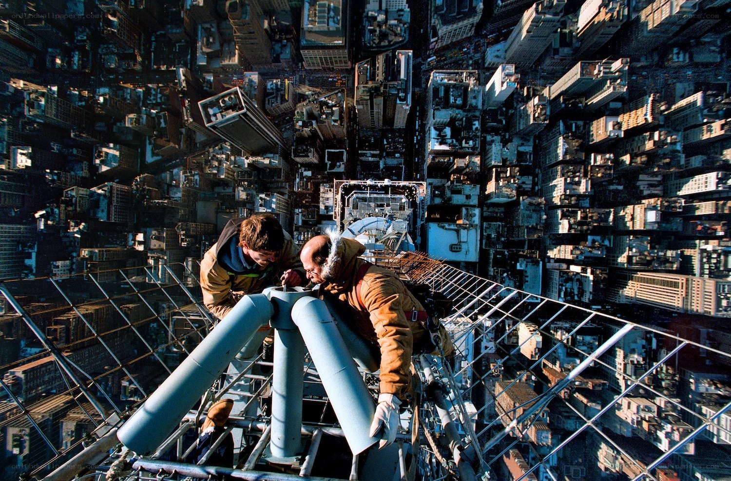 Workers on a skyscraper