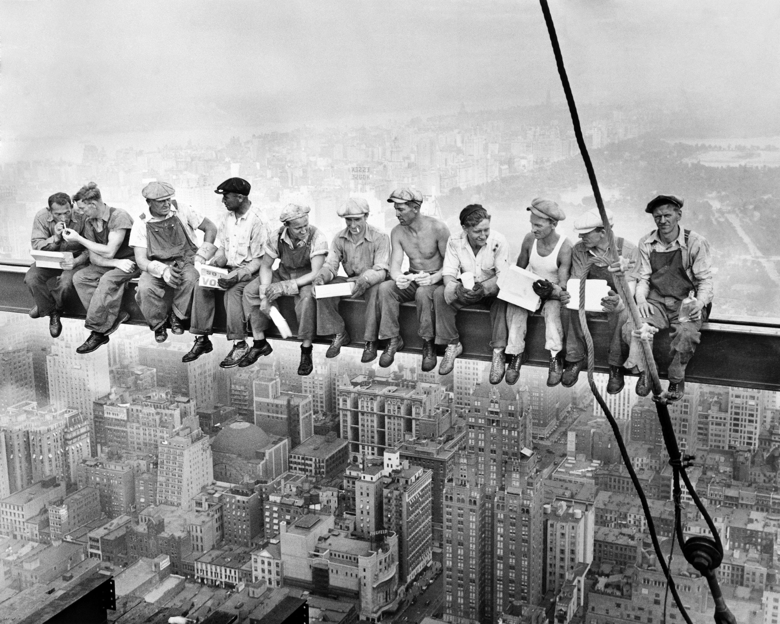 Workers on a steel beam