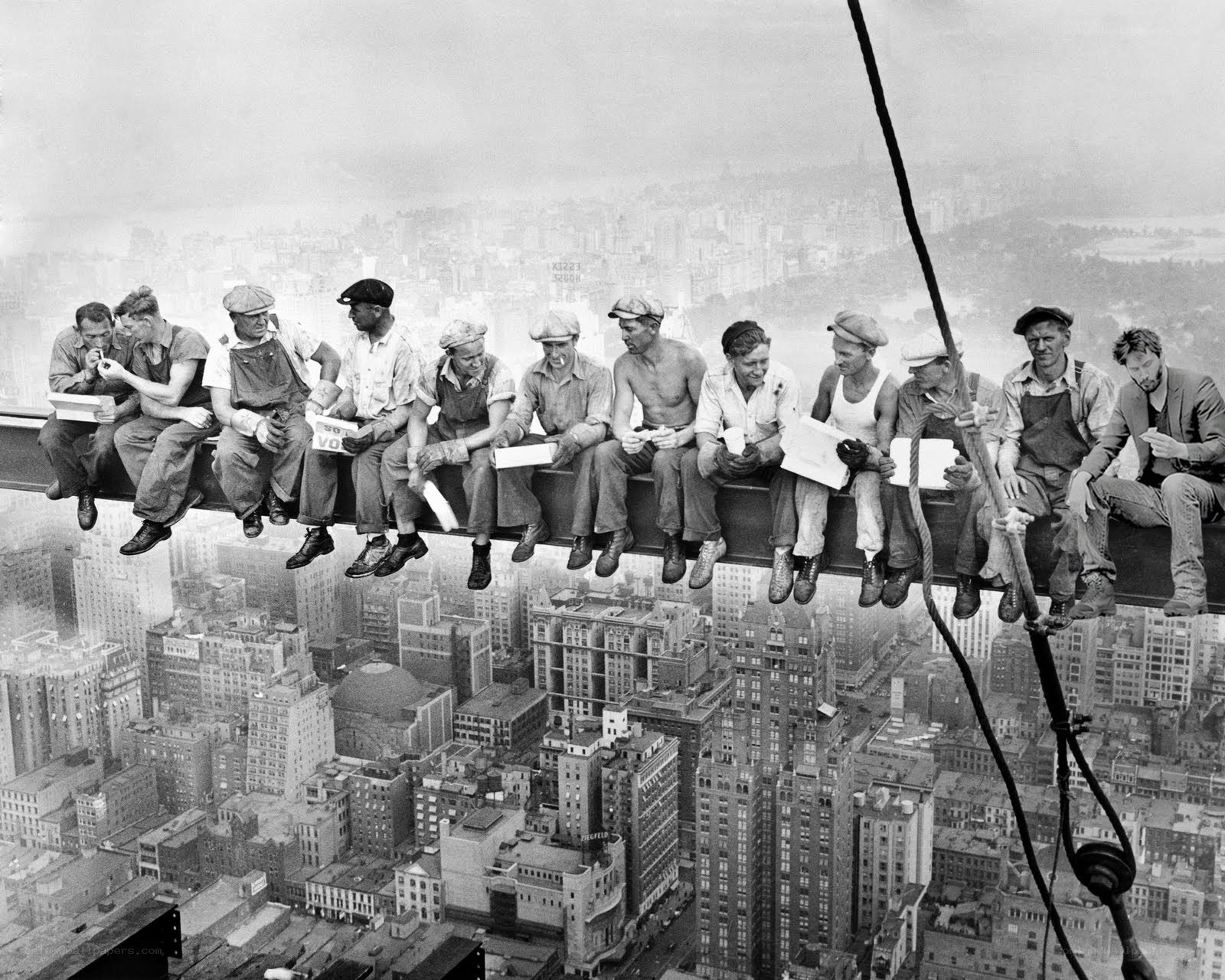Workers on a steel beam