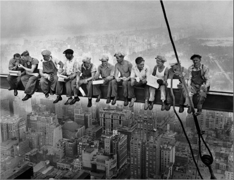 Workers on a steel beam