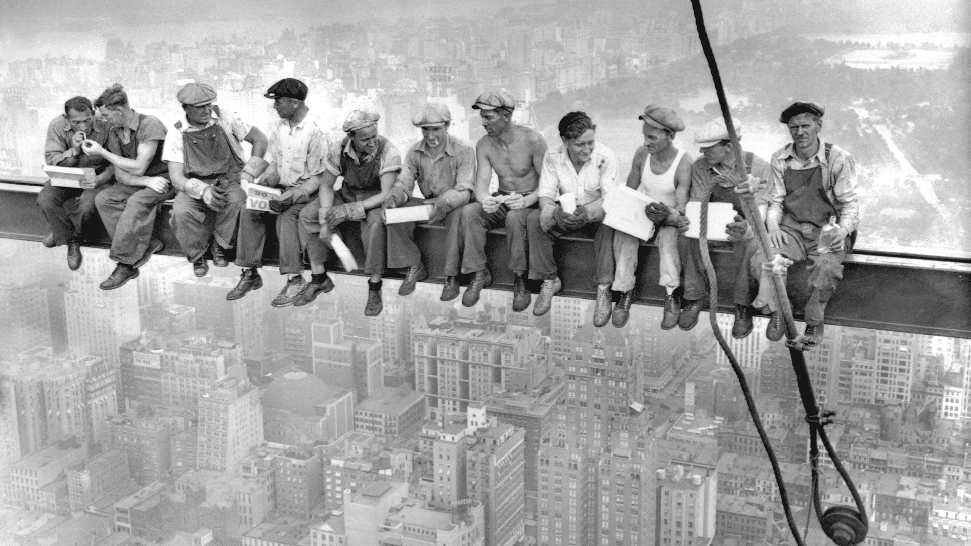 Workers on a steel beam
