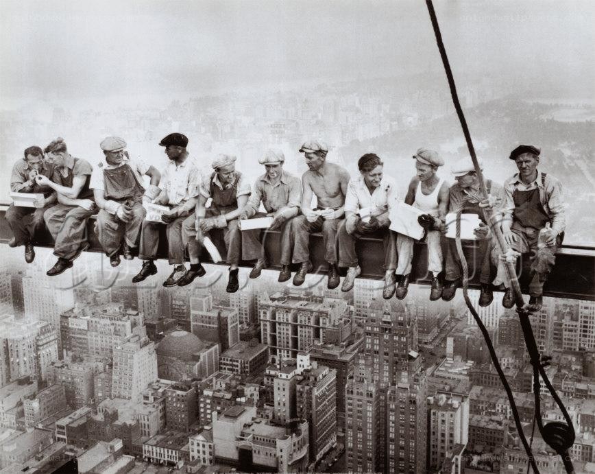Workers on a steel beam