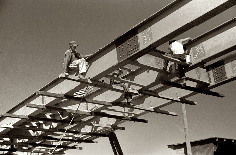 Workers on steel beams