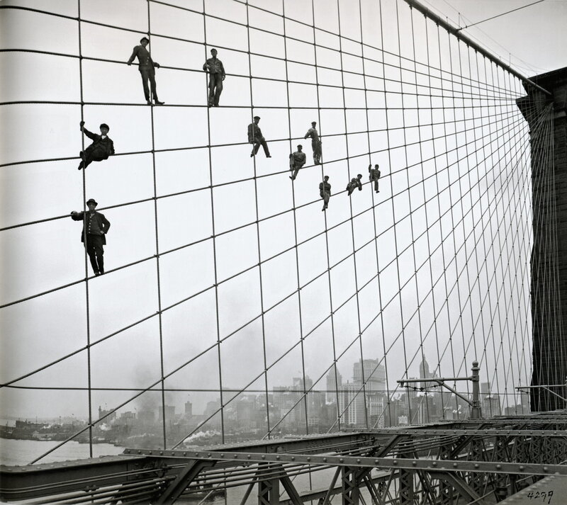 Workers on the Brooklyn Bridge