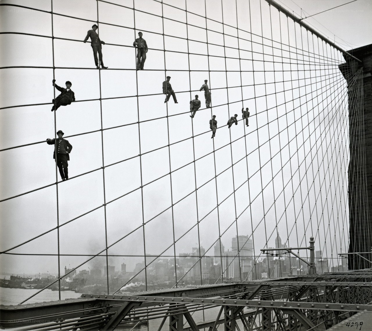 Workers on the Brooklyn Bridge