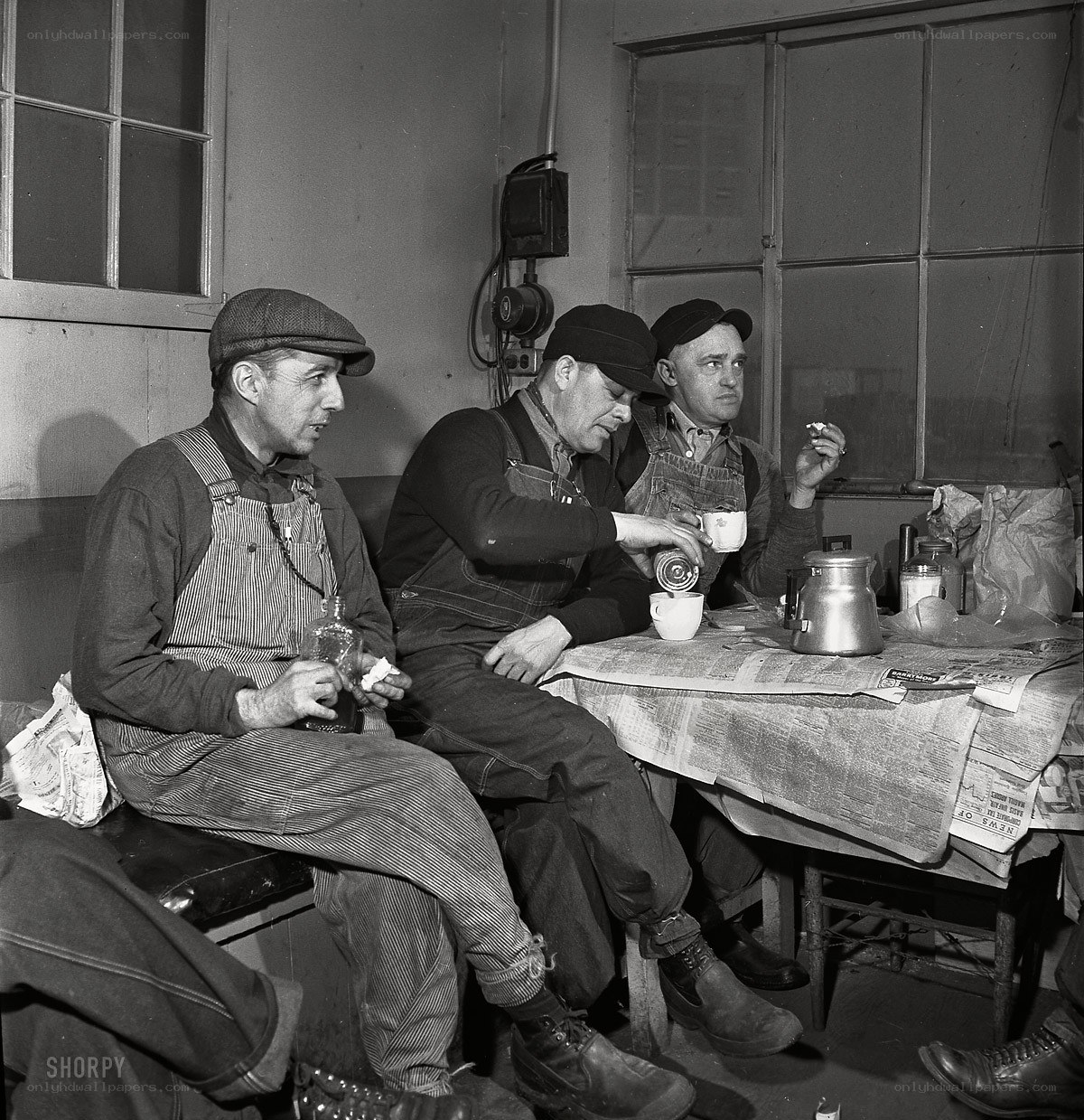 Workers taking a break