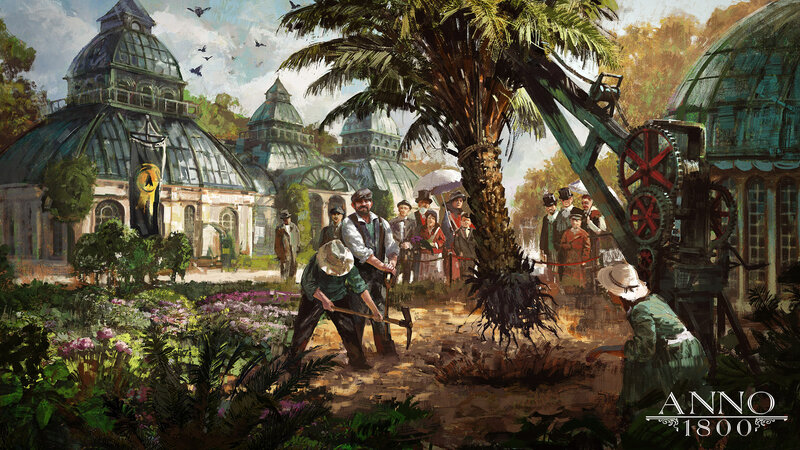 Workers Transplanting Palm Tree