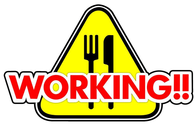 Working sign with cutlery