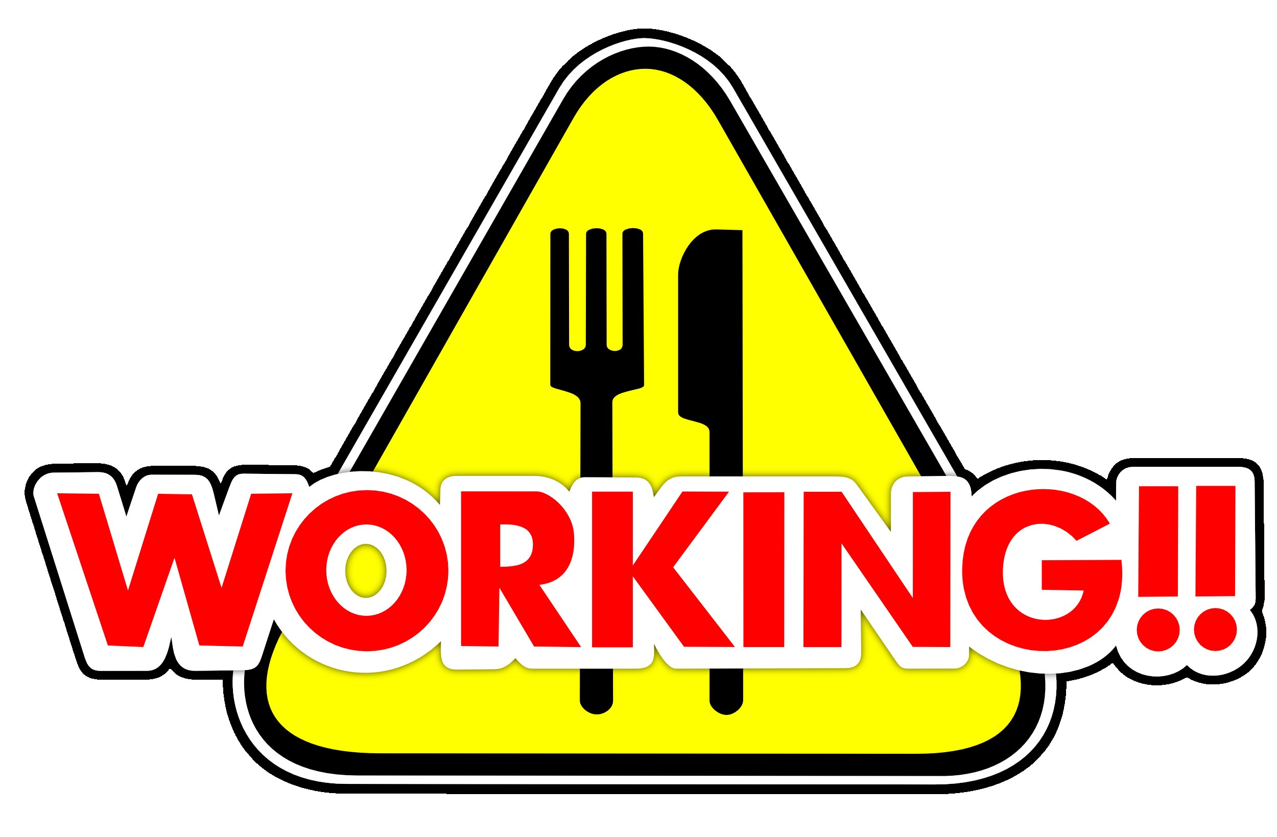 Working sign with cutlery