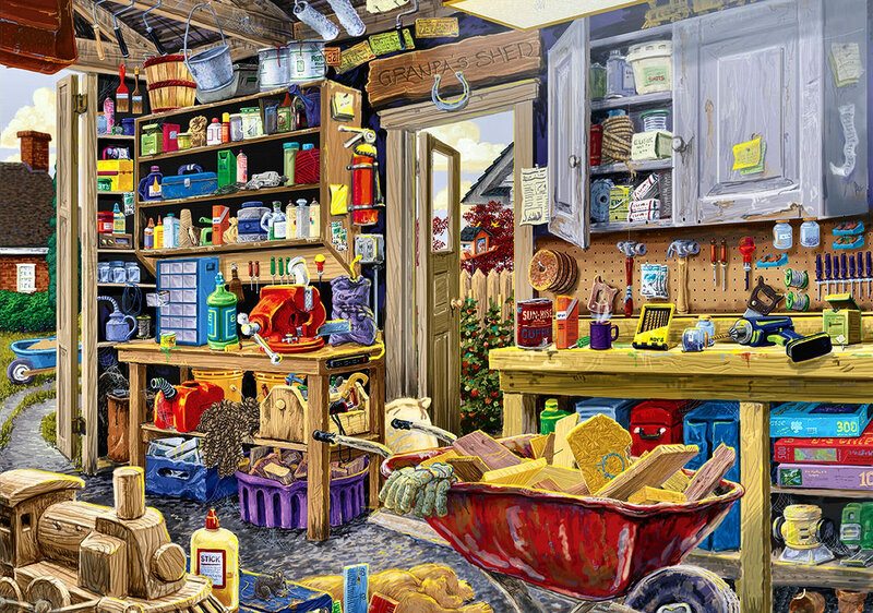 Workshop Interior — Brown, Busy, Afternoon