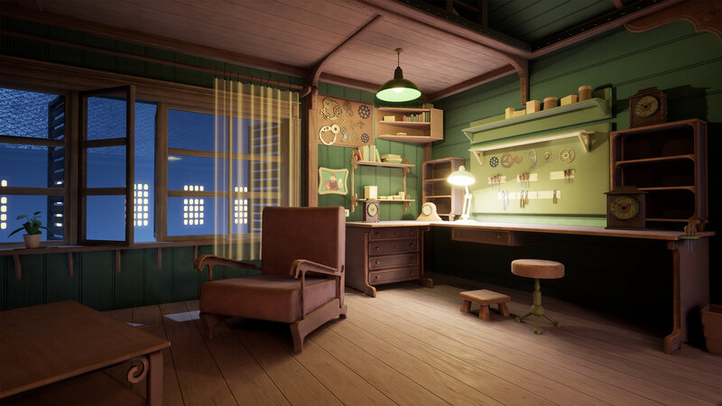 Workshop Interior — Green