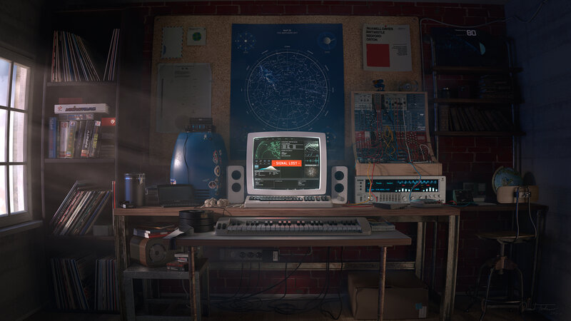 Workstation in Dim Room