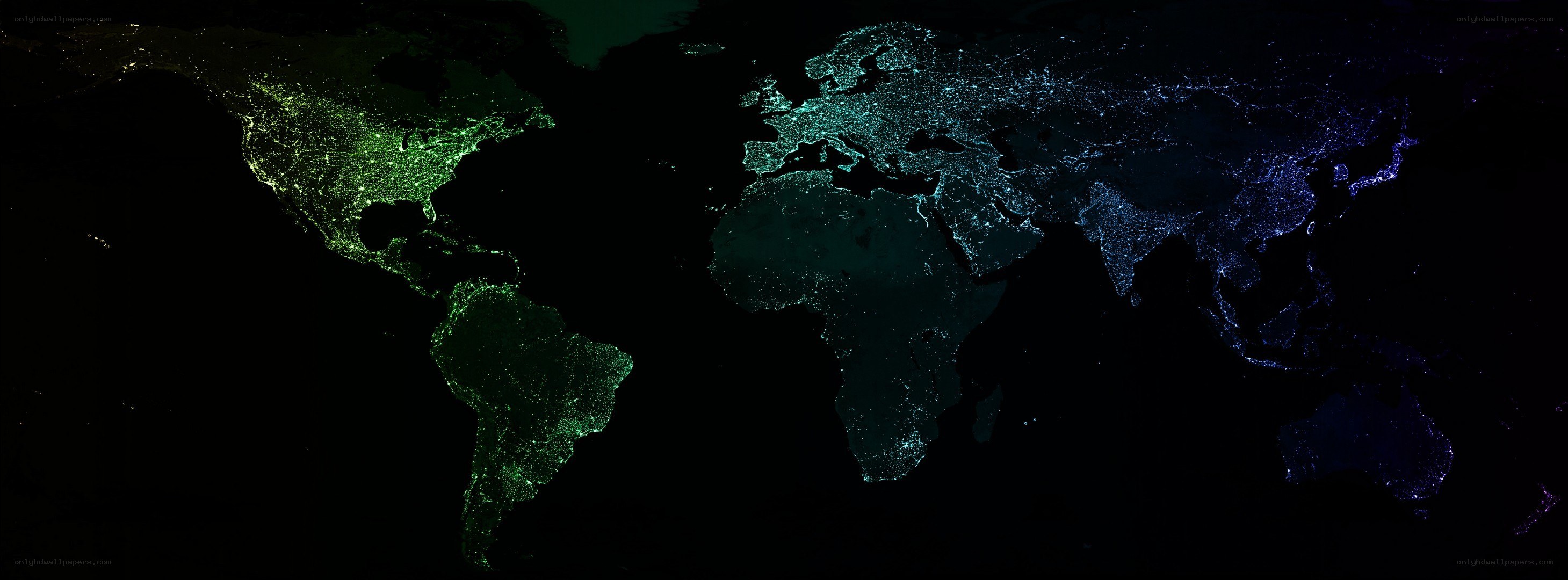 World at Night from Space