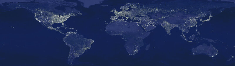 World at night from space