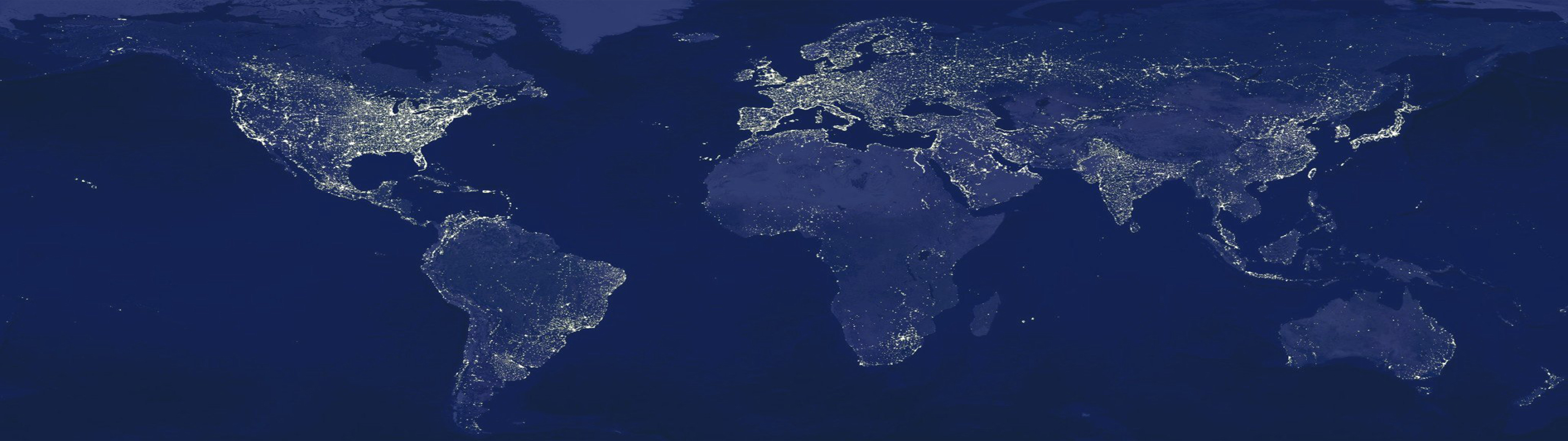 World at night from space