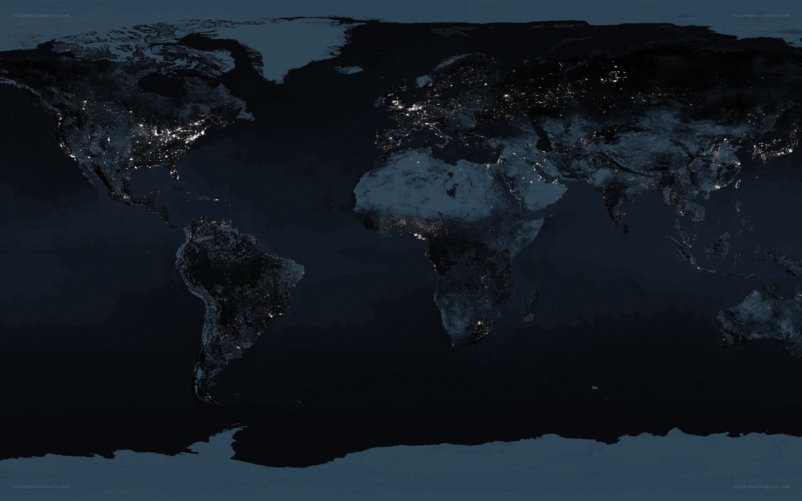 World at night from space