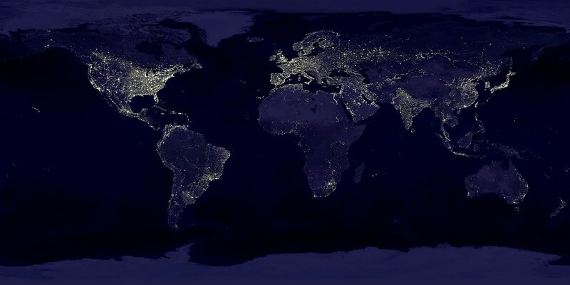 World at Night from Space