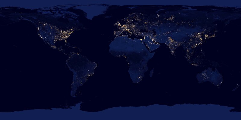 World at Night from Space — Blue