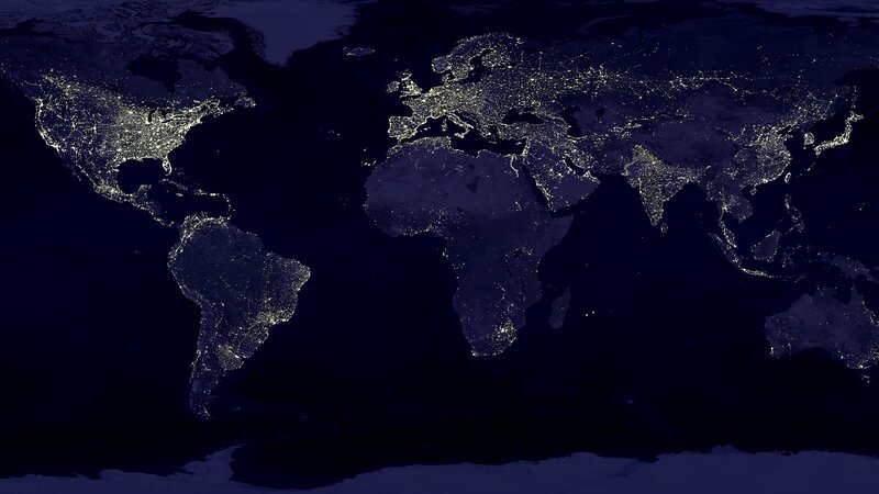 World at Night from Space
