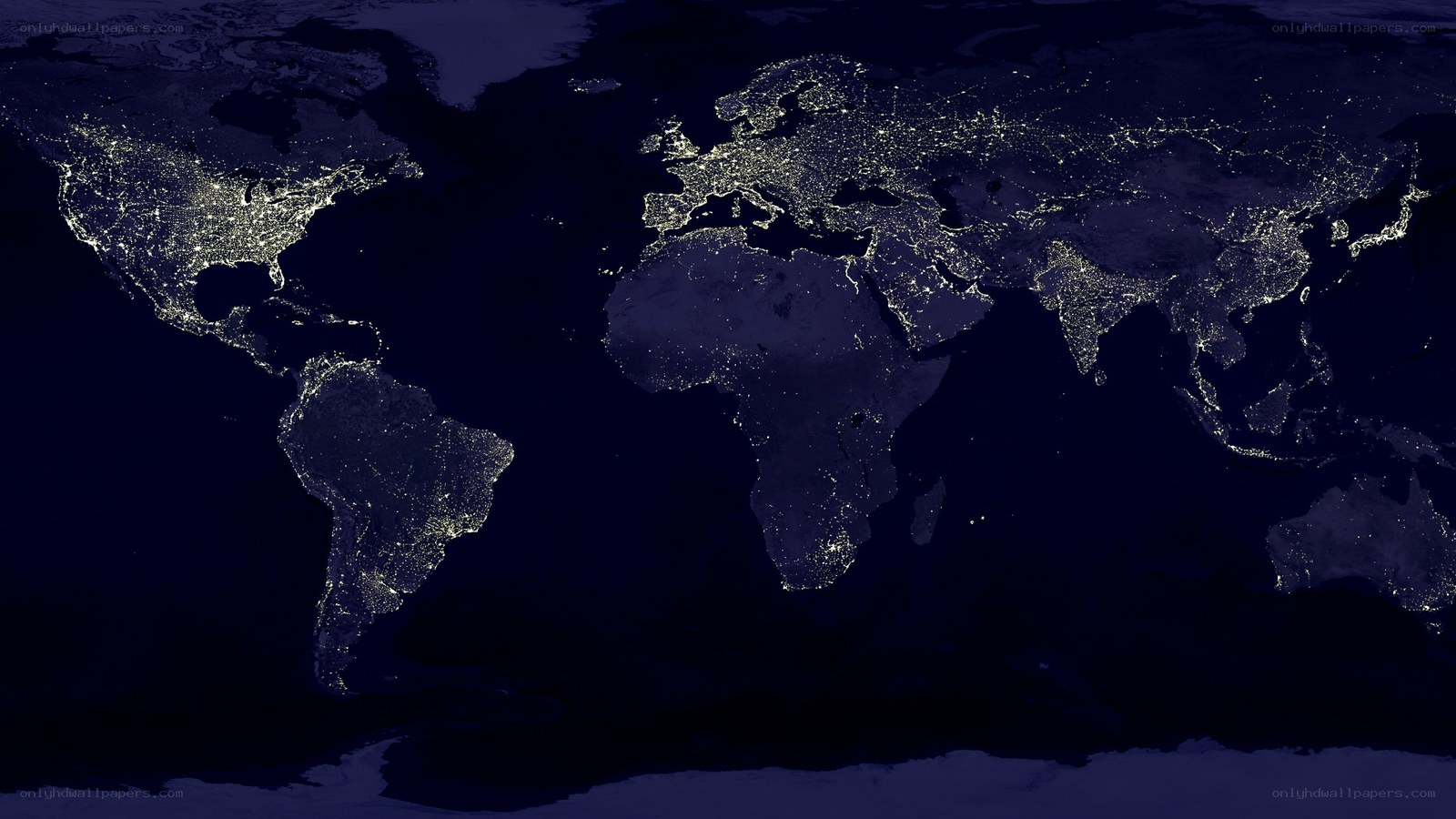 World at Night from Space