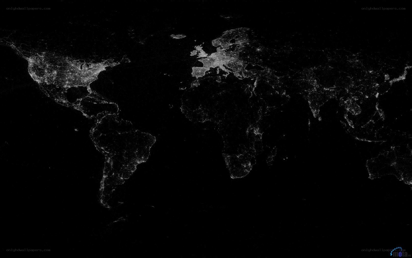 World at night satellite view