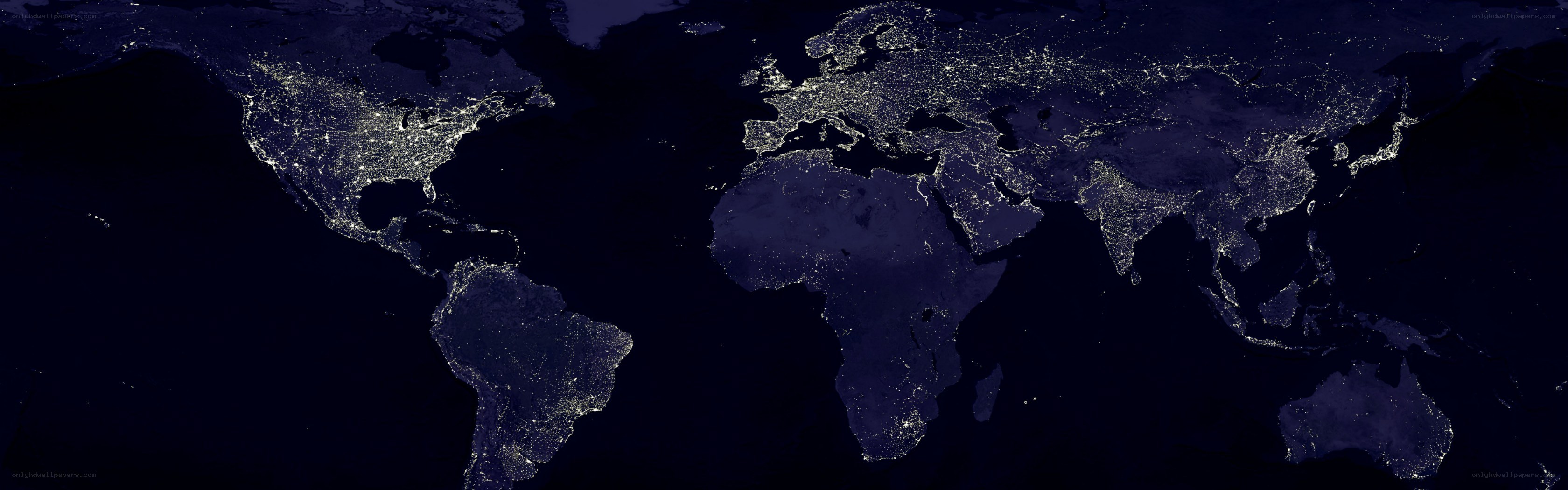 World at night satellite view