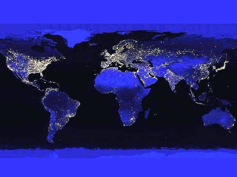 World at night satellite view