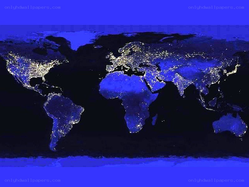 World at night satellite view