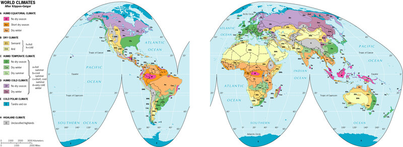 World climates map