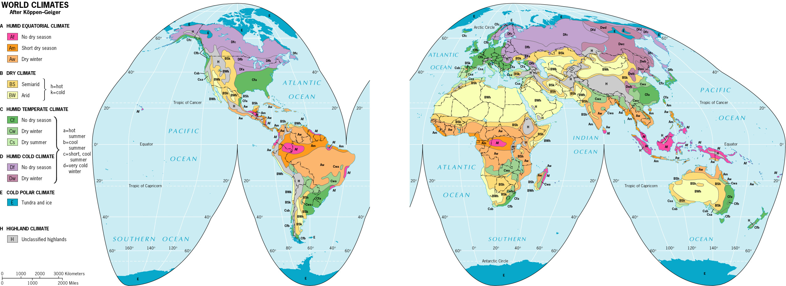 World climates map