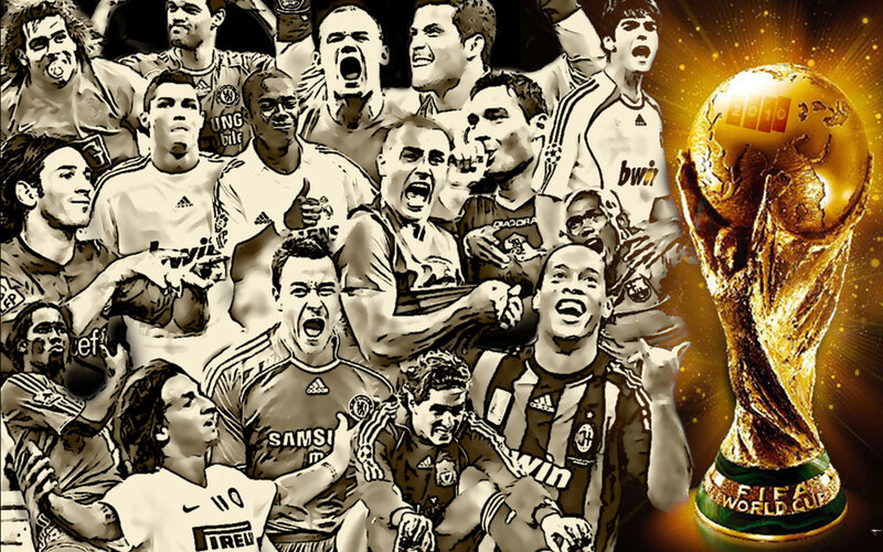 World Cup football collage