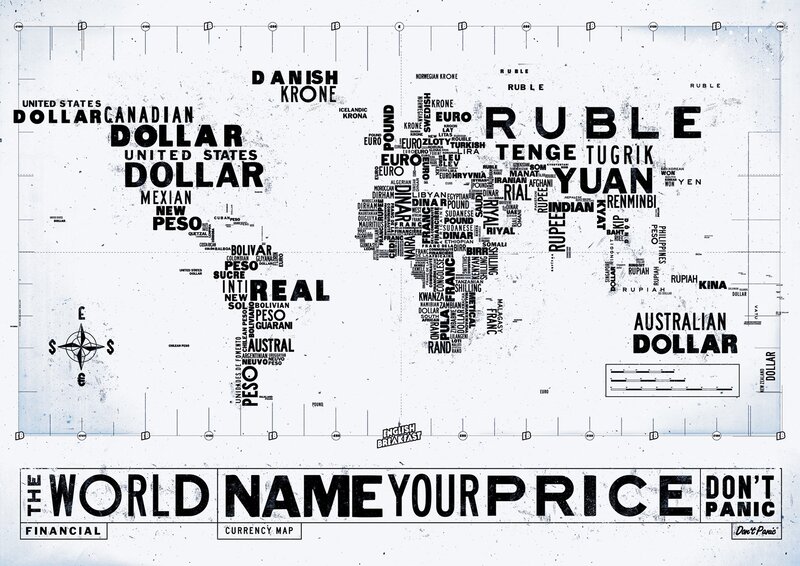 World Currency Map — Black