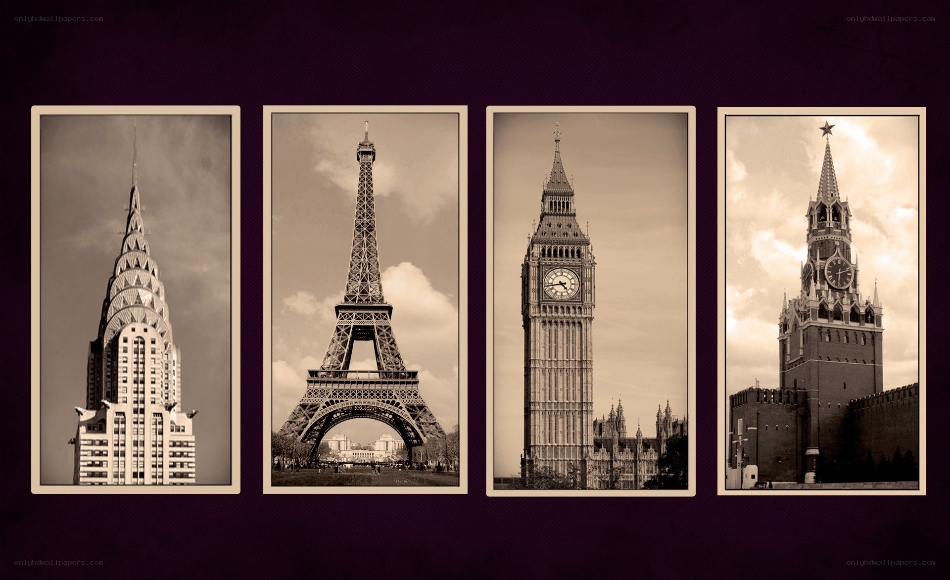 world landmarks collage
