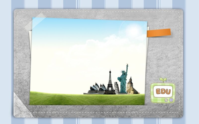 World landmarks collage