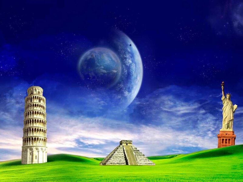 World Landmarks on Green Hill