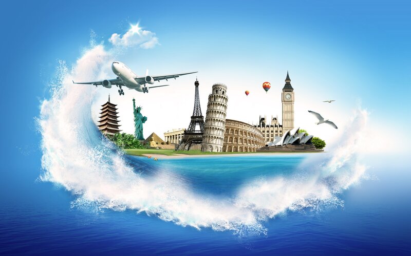 World Landmarks on Wave — Blue, Adventurous, Afternoon