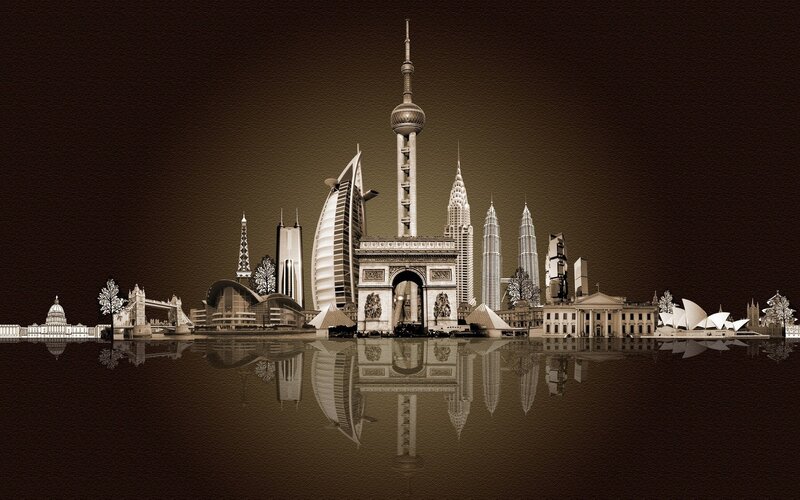 World Landmarks Skyline
