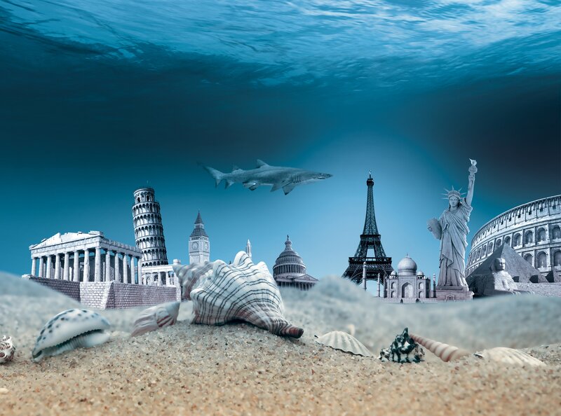 World Landmarks Underwater — Blue