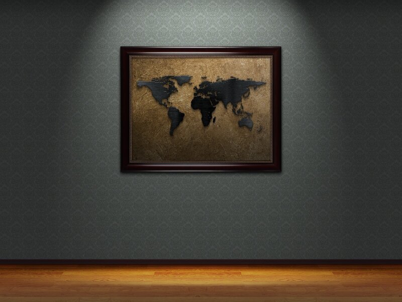 World Map Artwork — Brown