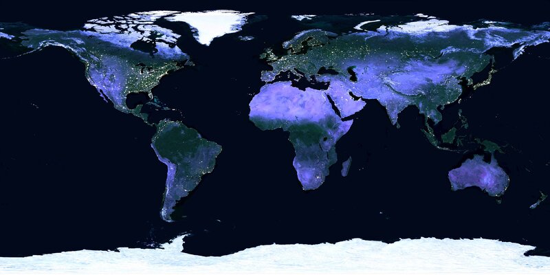 World map at night