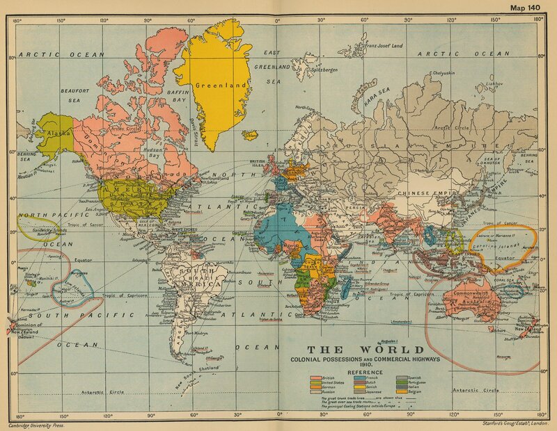 World Map — Blue