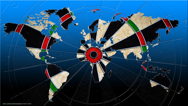 World map dartboard design