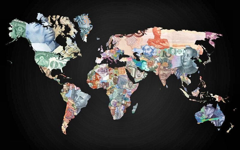 World Map from Banknotes