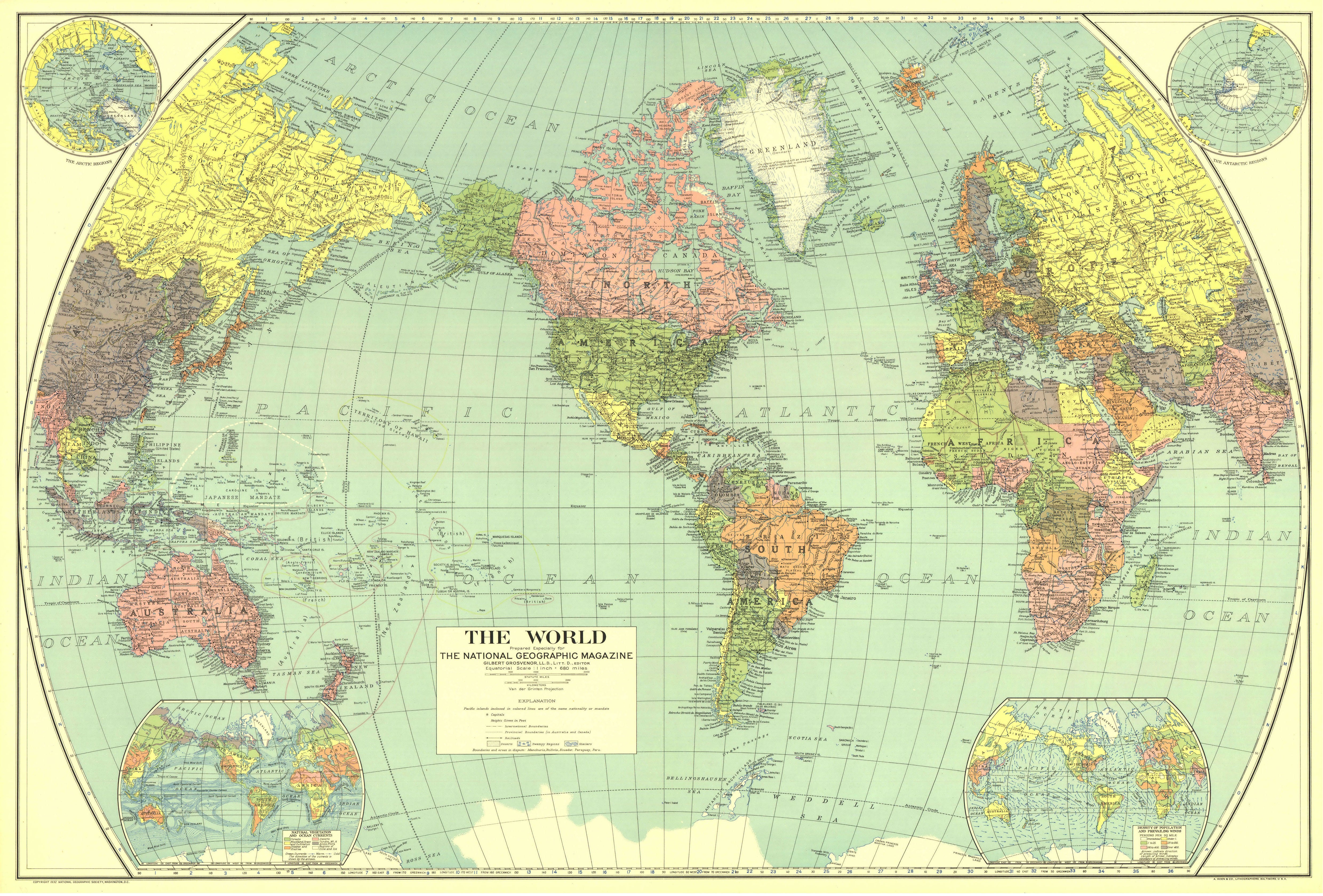 World map from National Geographic