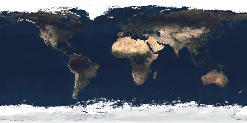 world map from space